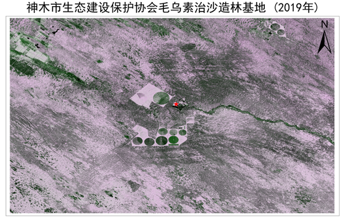 毛乌素治沙造林基地卫星对比图